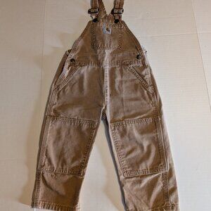 Carhartt Tan Kids Overalls Double Knee 100% Cotton Size 2T